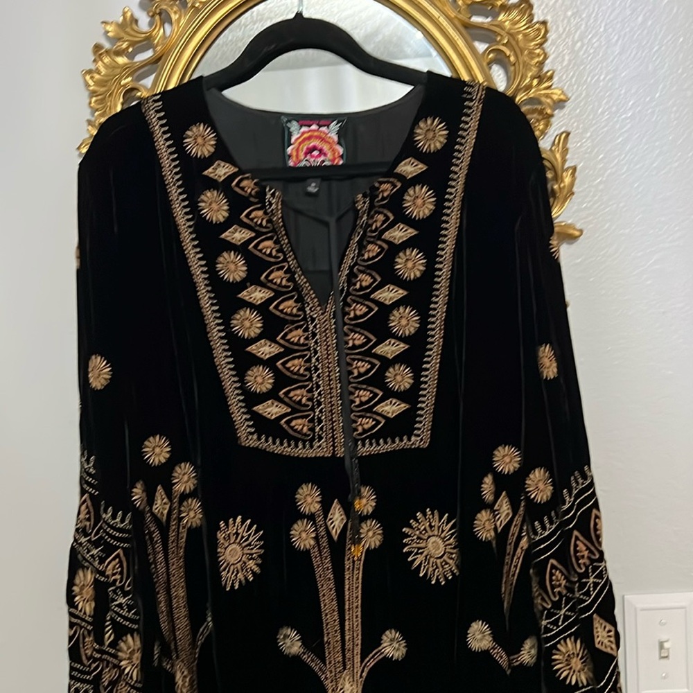 EUC Johnny Was Velvet Dress